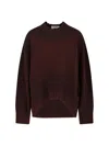 Attico Crew Neck Wool Cashmere Sweater Asymmetric Hem In Brown