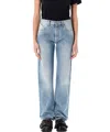 Attico Coated Boyfriend Pants With In Blue