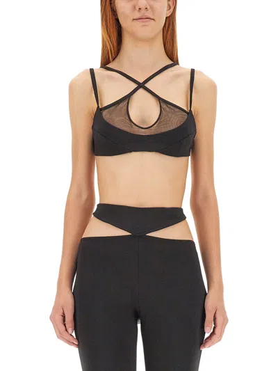 Attico Amos Criss-cross Bralette Top In Black