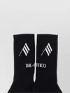 Attico Branded Mid-calf Ribbed Socks In Black