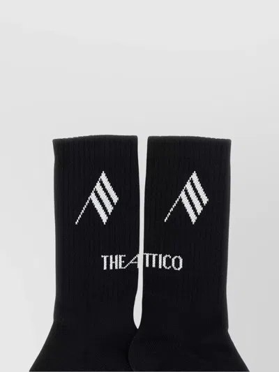 Attico Branded Mid-calf Ribbed Socks