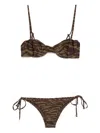 Attico Brown And Darck Green Bikini Set