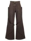 Attico Baggy Multi-pocket Pants In Brown