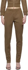 Attico Brown Bonded Logo Lounge Pants In 064 Brown