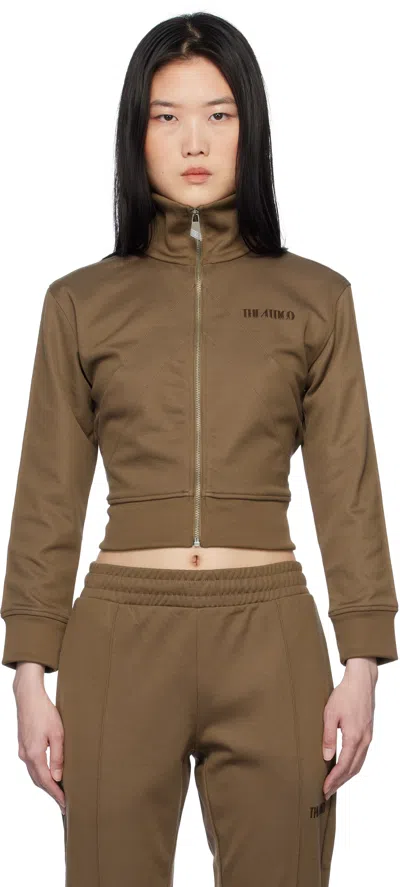 Attico Brown Bonded Logo Track Jacket In 064 Brown