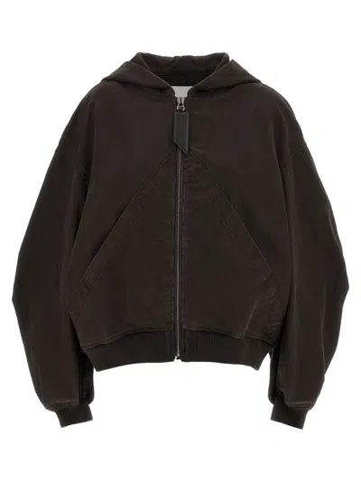 ATTICO BROWN COTTON BOMBER JACKET