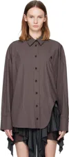 Attico Brown Diana Shirt In Gray
