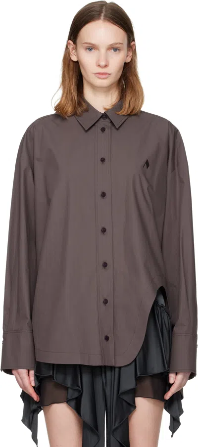 Attico Brown Diana Shirt In Gray