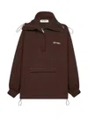 Attico Brown Double American Fleece Anorak Sweatshirt In Brown