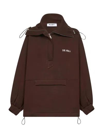 Attico Brown Double American Fleece Anorak Sweatshirt