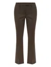 Attico Tailored Brown Pants With Concealed Closure In Brown