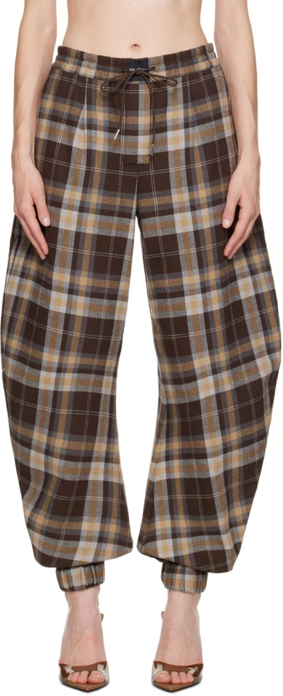 Attico Brown Long Trousers In 590 Chocolate