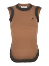 Shop Attico Brown Reese Faded Terracotta Tank Top