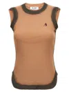 Attico Top Canotta Reese Con Bordi Sfumati In Brown