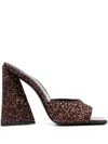 ATTICO BROWN SEQUIN-EMBELLISHED FLATS FOR WOMEN BY THE ATTICO