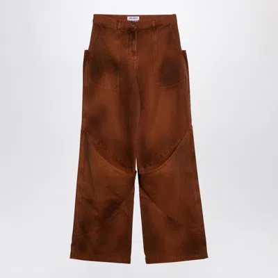 Attico Brown Shaded Baggy Jeans