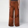 Attico Khaki Long Pants In Brown