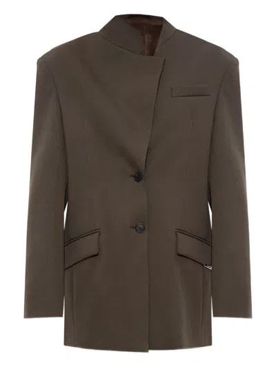 ATTICO BROWN SINGLE-BREASTED BLAZER