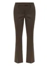 Attico Brown Stretch Wool Gabardine Trousers The  In Brown