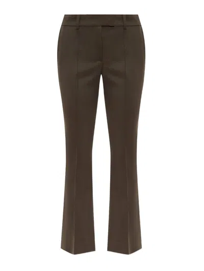 ATTICO BROWN TROUSERS IN STRETCH WOOL GARBADINE