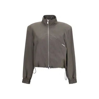 Attico Brown Wool Oves Aries Bomber In Gray