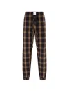 Attico Brushed Check-pattern Trousers In Brown