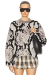 Attico Cropped Python Print Sweater In Multi