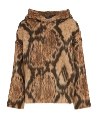 Attico Brushed Wool Blend Sweater In Green