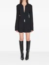 Attico Buckle-detail V-neck Mini Dress In Black