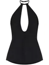 Attico Buckle-fastening Halterneck Blouse In Black