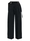 Attico Buckle Pleated Trousers In Black