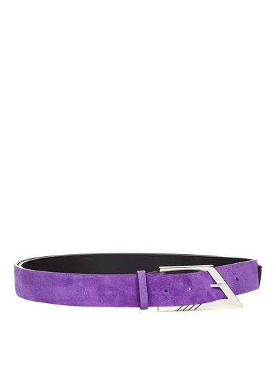 Attico Buckled Belt In Purple