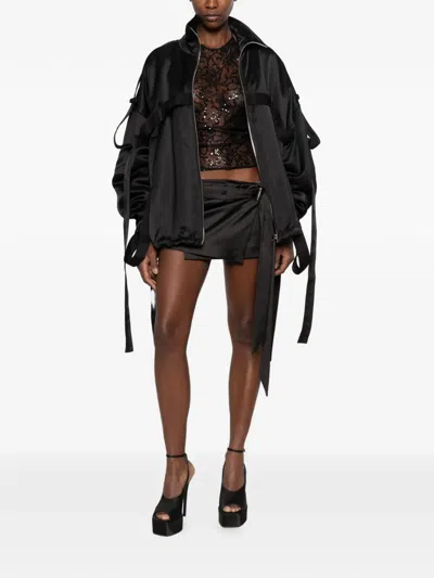 Attico Buckle-strap Oversized Jacket In Multi