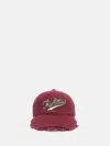 Attico Logo-embroidered Frayed-edge Baseball Cap In Red