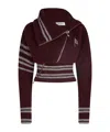 Attico Cardigan Burgundy In Burgundy