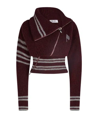 ATTICO BURGUNDY CARDIGAN