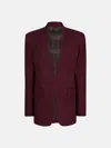 Attico Padded-shoulder Gabardine Blazer In Purple