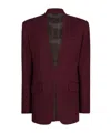 Attico Padded-shoulder Gabardine Blazer In Burgundy