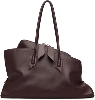 Attico Burgundy 'la Passeggiata Medium' Top Handle Bag