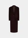 Attico Burgundy Long Coat In Purple