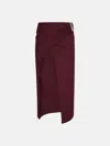 Attico Wool Gabardine Midi Skirt Skirts Bordeaux In Burgundy
