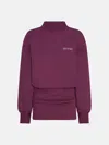 Attico Ruched Cotton-blend Fleece Minidress In Purple