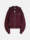 Attico Bordeaux Cropped Sweatshirt With Fixed Hood And Logo Lettering On The Front In Cotton Woman In Brown