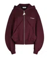 Attico Bordeaux Cropped Sweatshirt With Fixed Hood And Logo Lettering On The Front In Cotton Woman In Brown