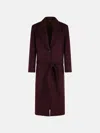 Attico Burgundy Virgin Wool Blend Long Coat In Burgundy