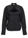 Attico Black Regular Solid Shirt In Blue