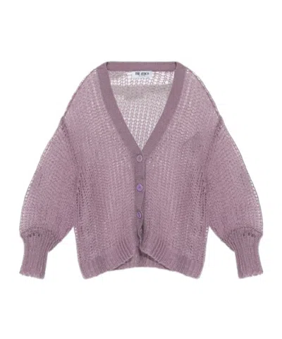 Attico Button Cardigan In Pink