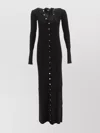 Attico Black Viscose Long Cardigan In Black