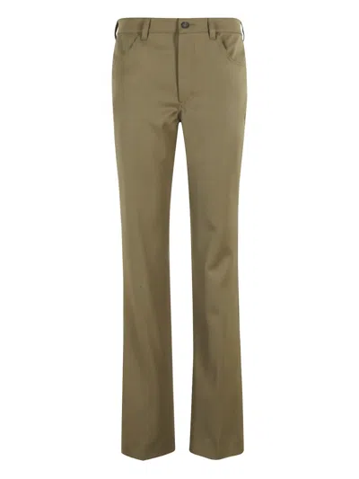 Attico Button-fly Trousers In Green