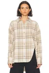 Attico Beige Check Shirt In Beige